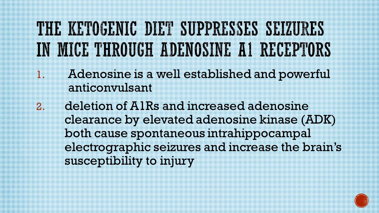 1. Adenosine is a well established and powerful anticonvulsant 2.