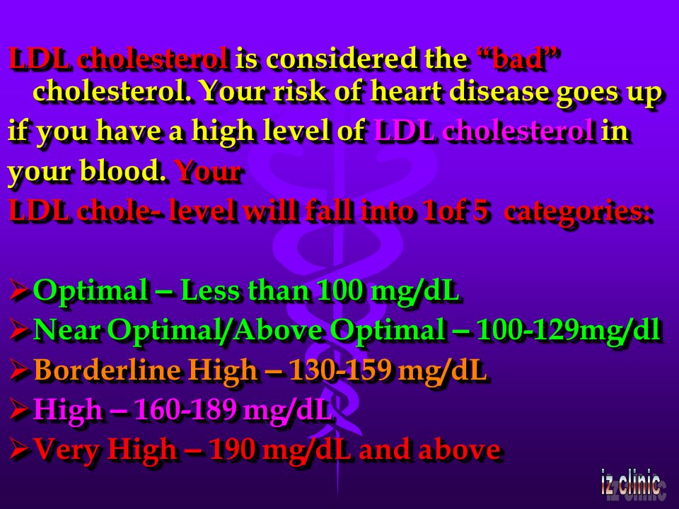 LDL cholesterol is considered the bad cholesterol.