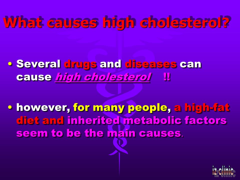 What causes high cholesterol.