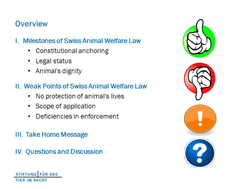 Swiss Animal Law Developments and International Comparison Dr. Gieri  Bolliger Foundation for the Animal in the Law Conference «Animal Law and  Ethics» Zurich, - ppt download