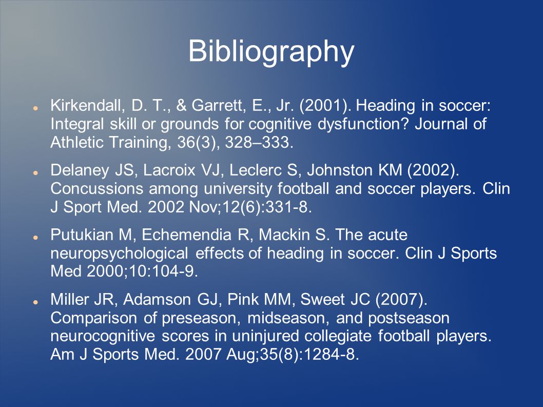 Bibliography Kirkendall, D. T., & Garrett, E., Jr.