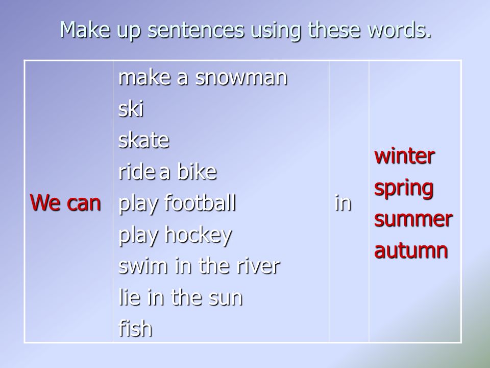 Make sentences 4 класс. Make sentences. Make up sentences. Make up your sentences.