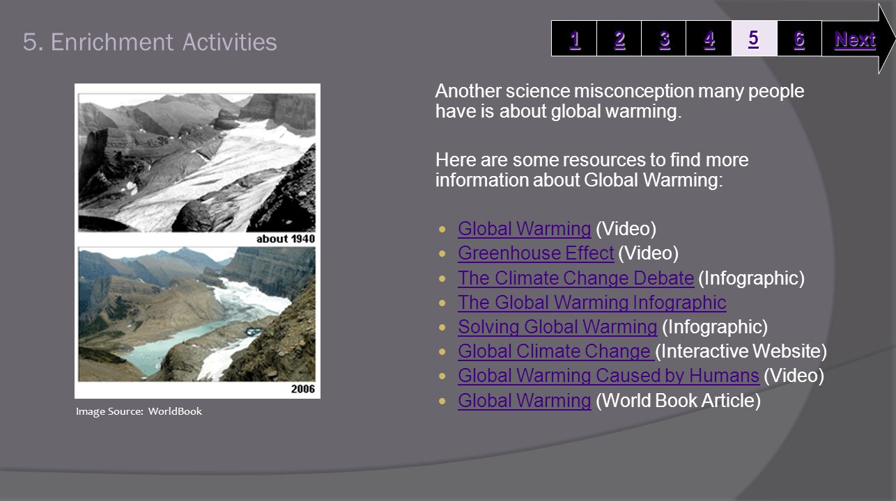 5. Enrichment Activities Another science misconception many people have is about global warming.