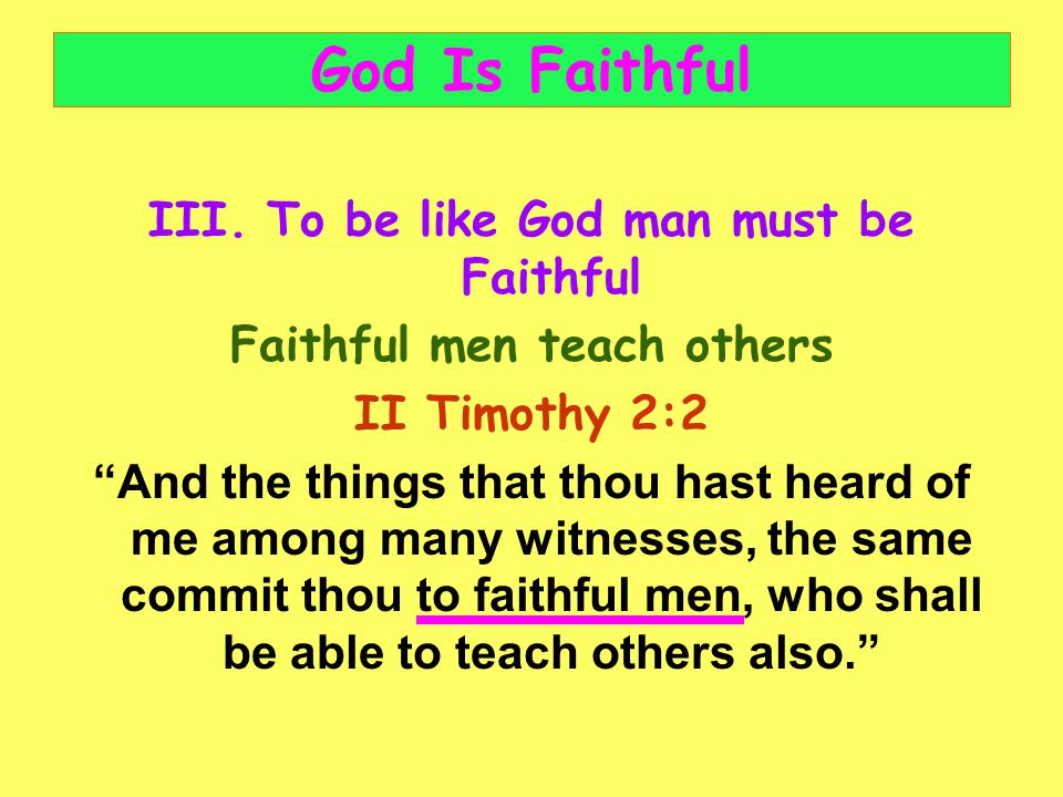 God Is Faithful III.