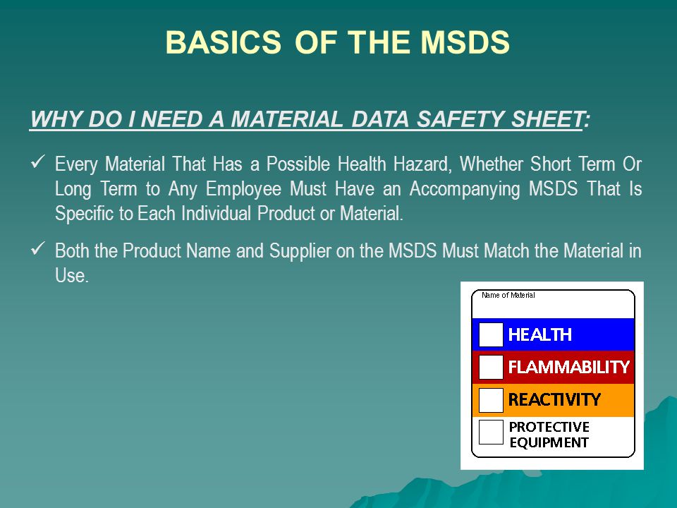 A Document That Contains Information on the Potential Health Effects of Exposure and How to Work Safely With a Specific Chemical Product.