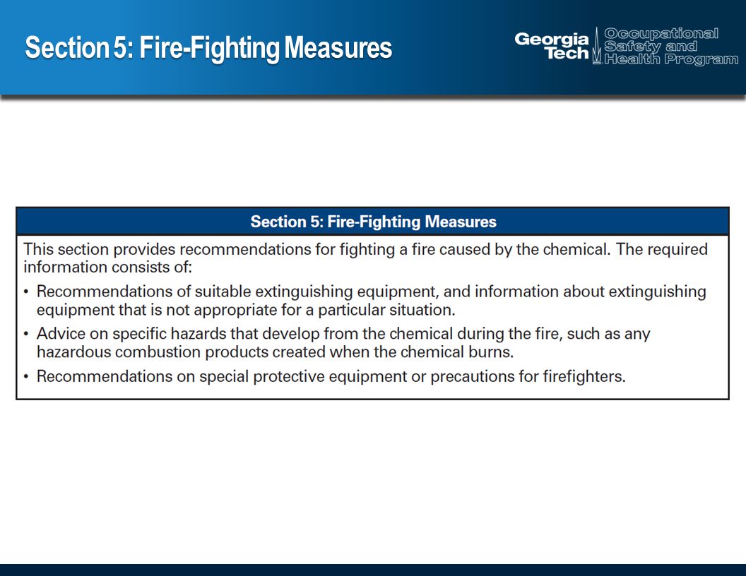 Section 5: Fire-Fighting Measures