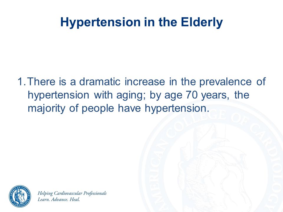 Hypertension in the Elderly 1.