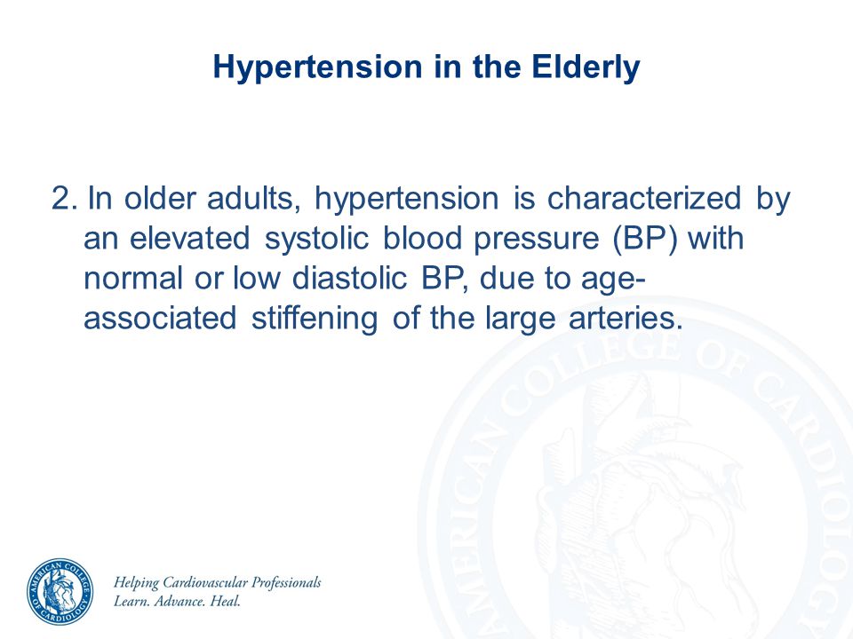 Hypertension in the Elderly 2.