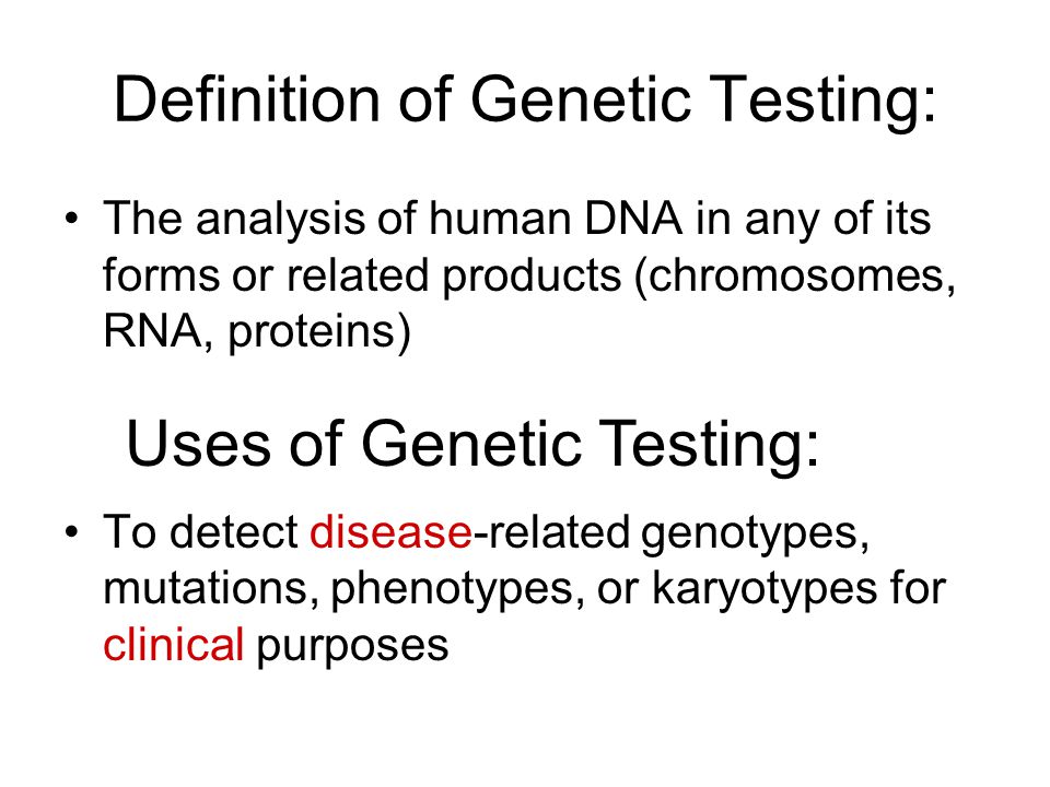 Testing definition. Intel Definition Genetics.