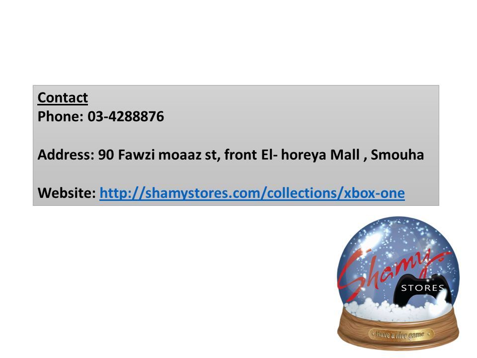 Contact Phone: Address: 90 Fawzi moaaz st, front El- horeya Mall, Smouha Website: