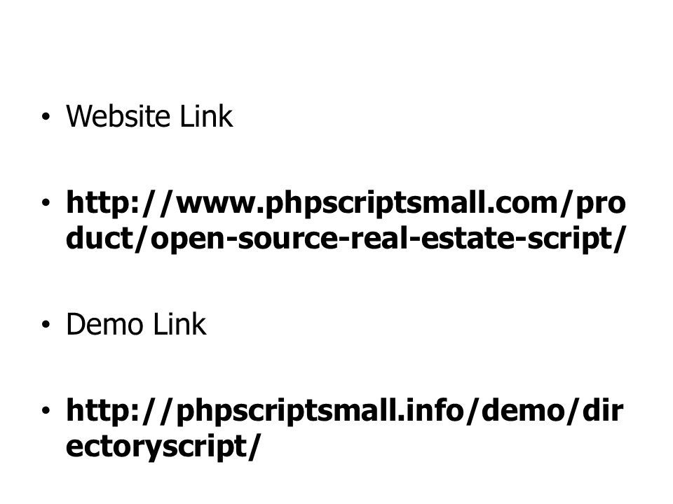 Website Link   duct/open-source-real-estate-script/ Demo Link   ectoryscript/