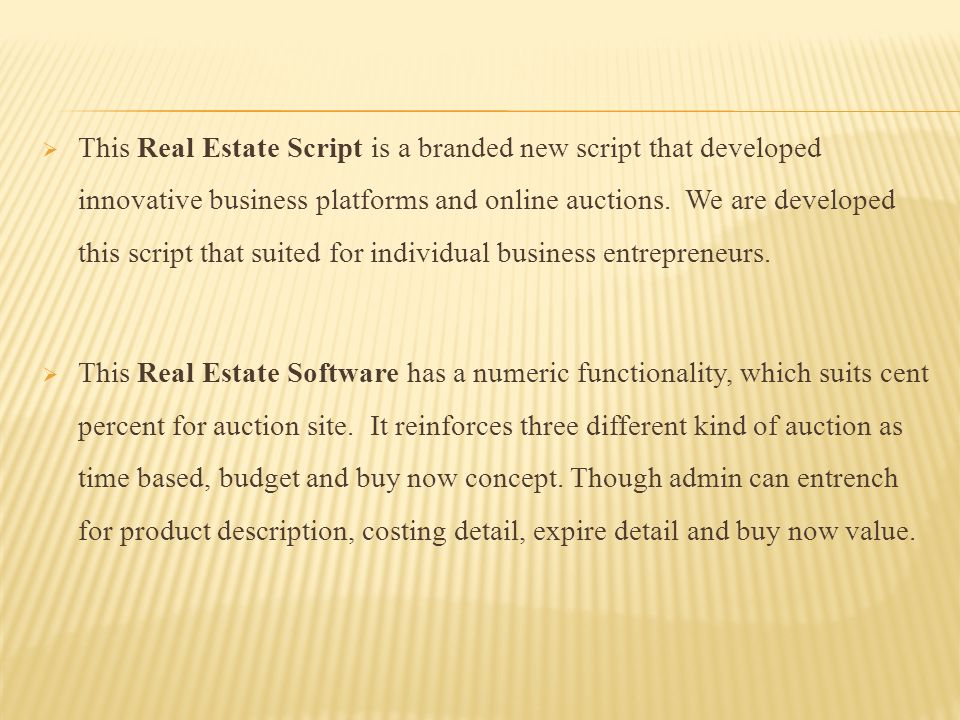  This Real Estate Script is a branded new script that developed innovative business platforms and online auctions.