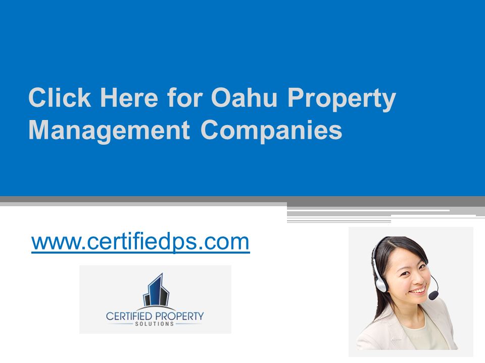 Click Here for Oahu Property Management Companies