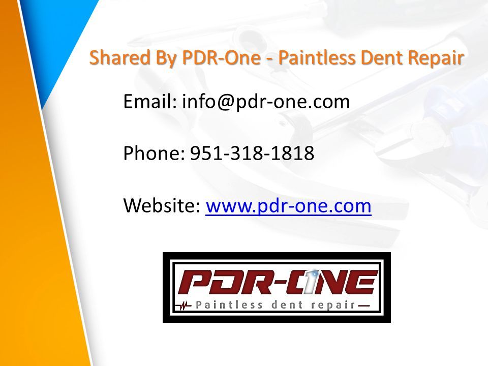 Shared By PDR-One - Paintless Dent Repair   Phone: Website: