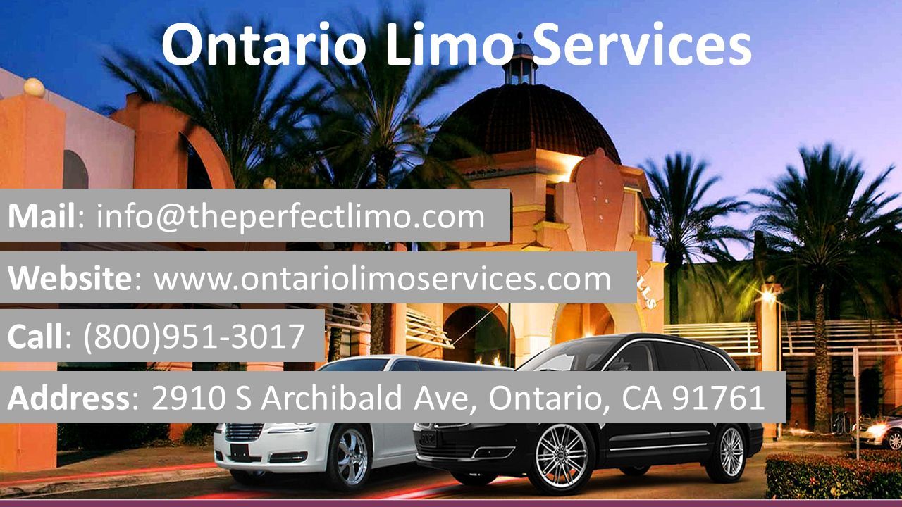 Ontario Limo Services Mail: Website:   Call: (800) Address: 2910 S Archibald Ave, Ontario, CA 91761