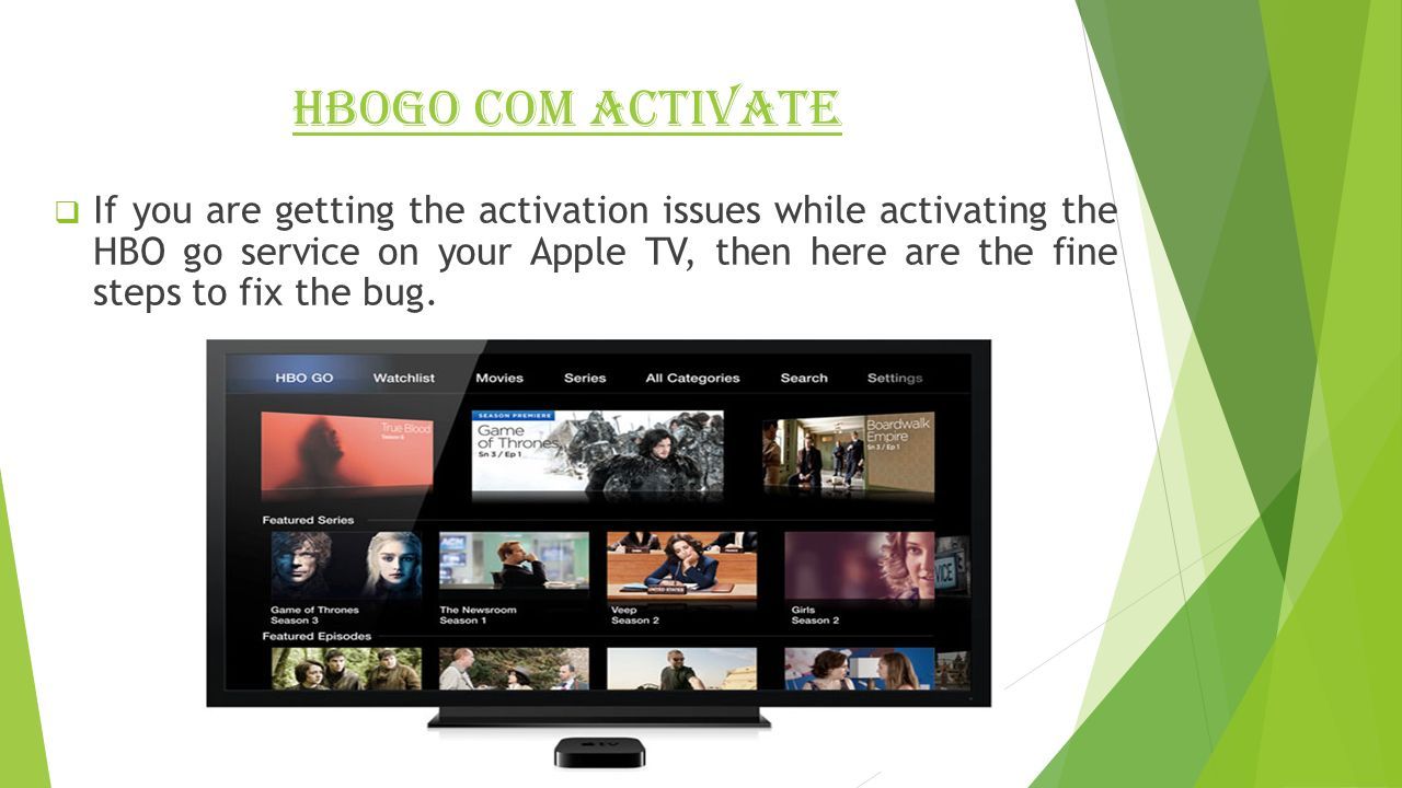 Know The Simple Way To Solve HBO Go Activation Problems On Apple Tv. For  more details visit our website - ppt download