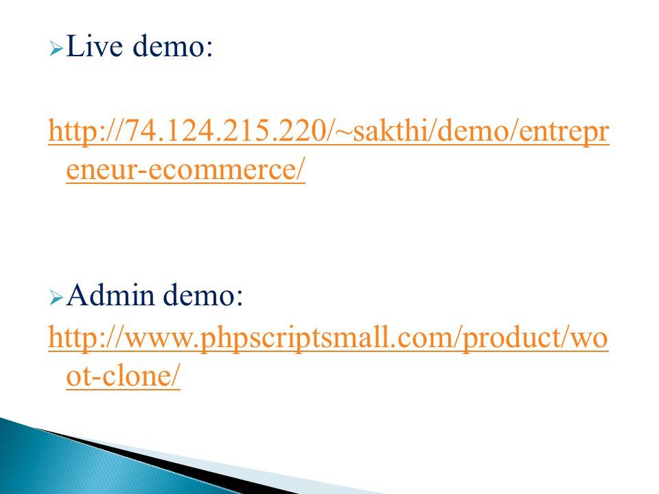  Live demo:   eneur-ecommerce/  Admin demo:   ot-clone/