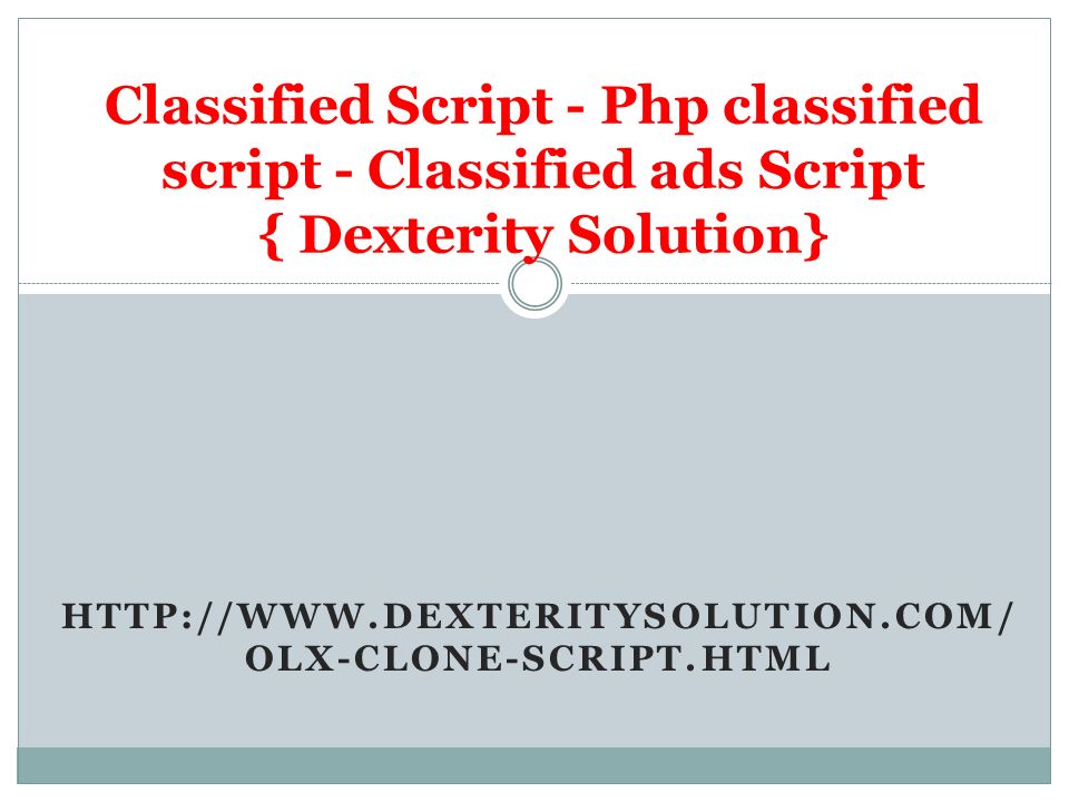 OLX-CLONE-SCRIPT.HTML Classified Script - Php classified script - Classified ads Script { Dexterity Solution}