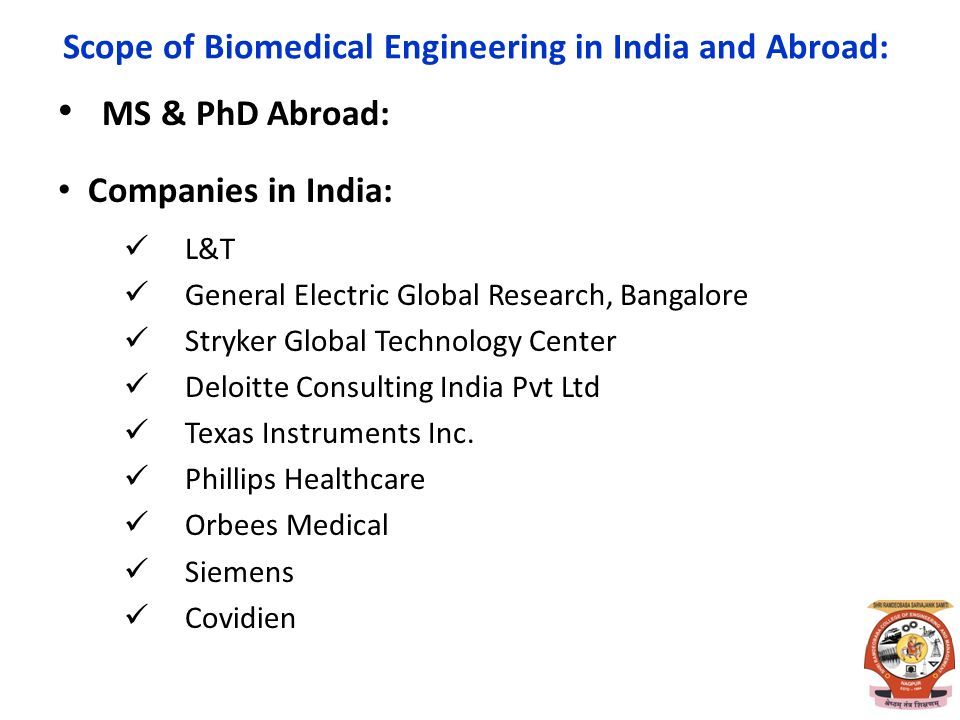 Scope for Biomedical Engineers - ppt download