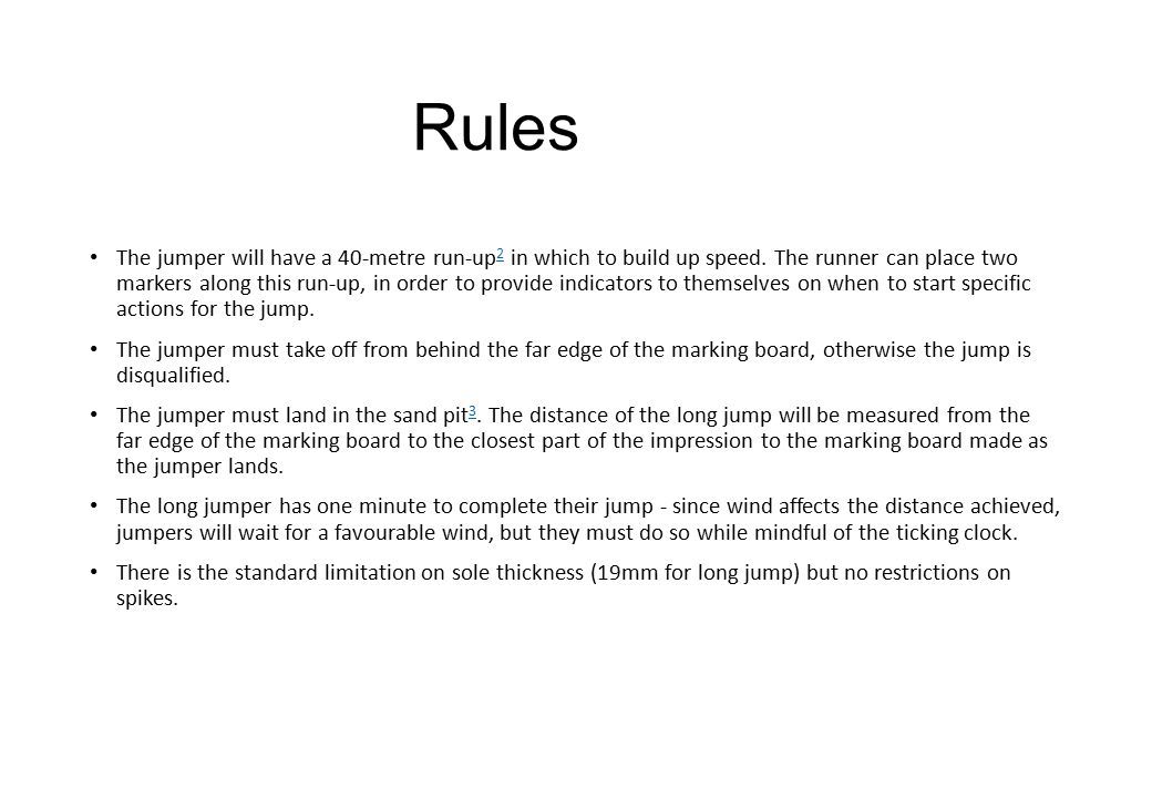 High jump rules and regulations