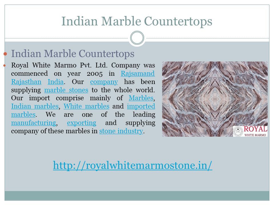 Royal White Marmo Pvt. Ltd. Company was commenced on year 2005 in Rajsamand Rajasthan India.
