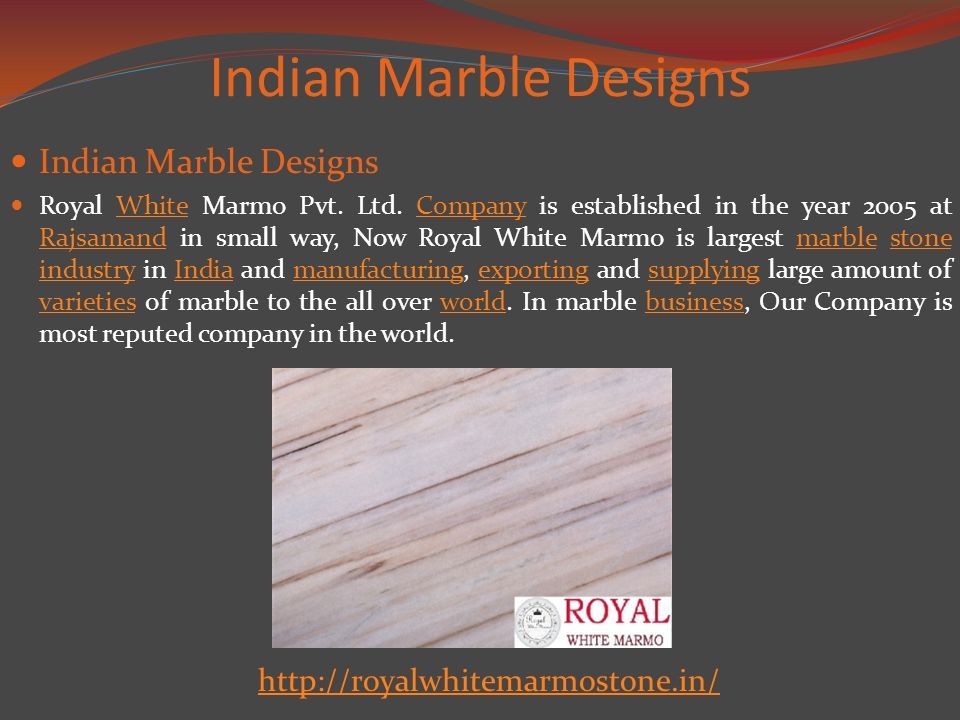 Indian Marble Designs Royal White Marmo Pvt. Ltd.