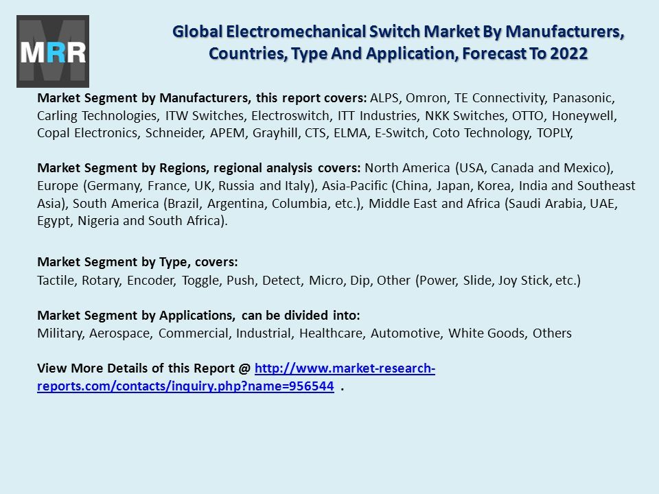 Market Segment by Manufacturers, this report covers: ALPS, Omron, TE Connectivity, Panasonic, Carling Technologies, ITW Switches, Electroswitch, ITT Industries, NKK Switches, OTTO, Honeywell, Copal Electronics, Schneider, APEM, Grayhill, CTS, ELMA, E-Switch, Coto Technology, TOPLY, Market Segment by Regions, regional analysis covers: North America (USA, Canada and Mexico), Europe (Germany, France, UK, Russia and Italy), Asia-Pacific (China, Japan, Korea, India and Southeast Asia), South America (Brazil, Argentina, Columbia, etc.), Middle East and Africa (Saudi Arabia, UAE, Egypt, Nigeria and South Africa).