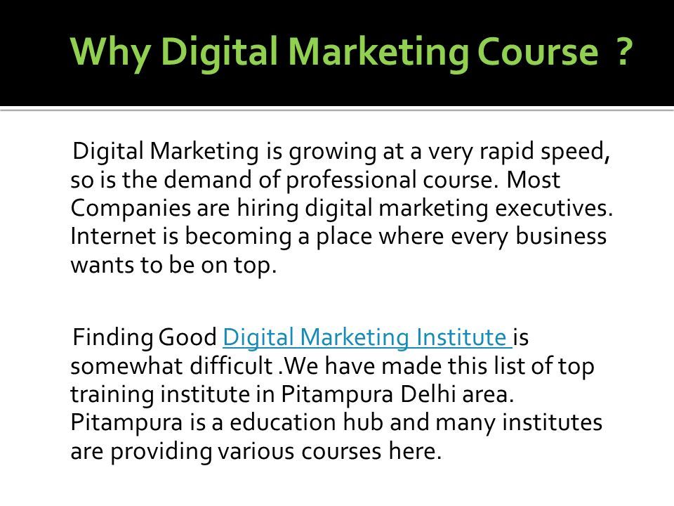 Digital Marketing is growing at a very rapid speed, so is the demand of professional course.