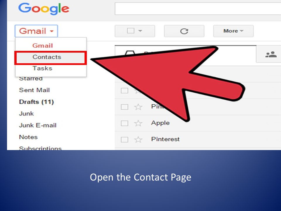 Open the Contact Page