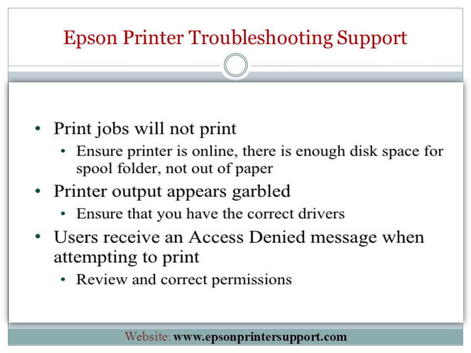 Epson Printer Troubleshooting Support Website :