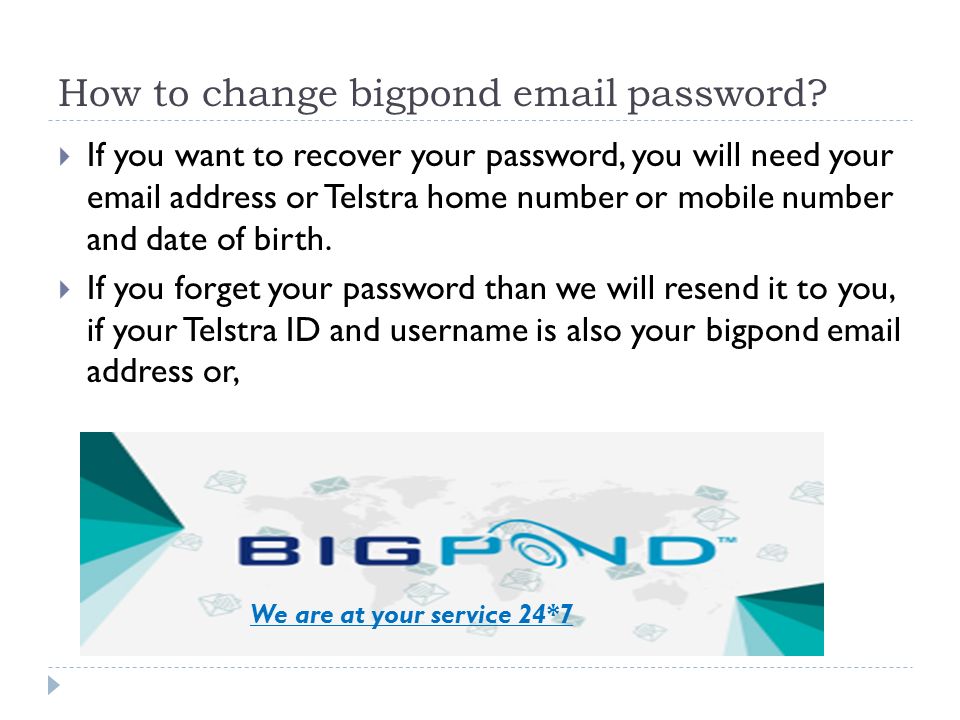 How to change bigpond  password.