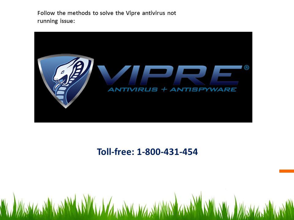 Toll-free: Follow the methods to solve the Vipre antivirus not running issue: