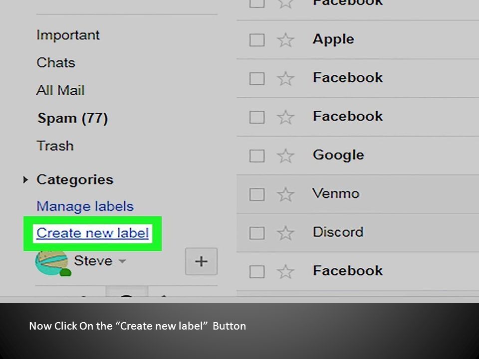 Now Click On the Create new label Button