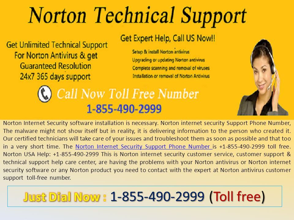 Norton Internet Security software installation is necessary.