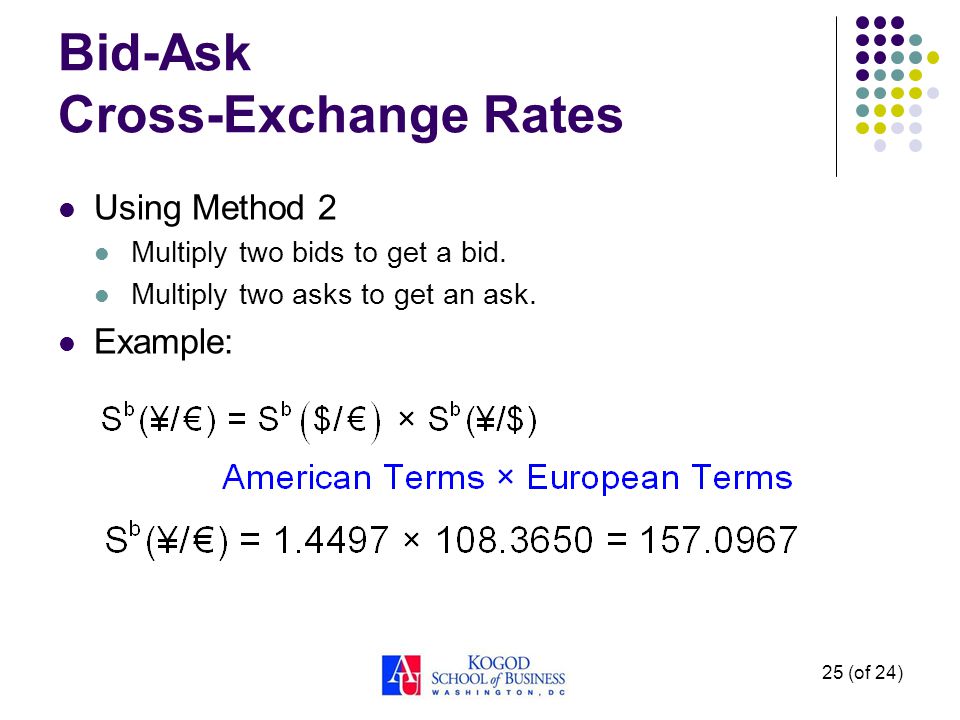 1 (of 24) IBUS 302: International Finance Topic 4-The Bid-Ask Spread and  Cross-Exchange Rates Lawrence Schrenk, Instructor. - ppt download