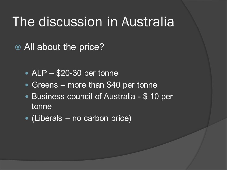 The discussion in Australia All about the price.