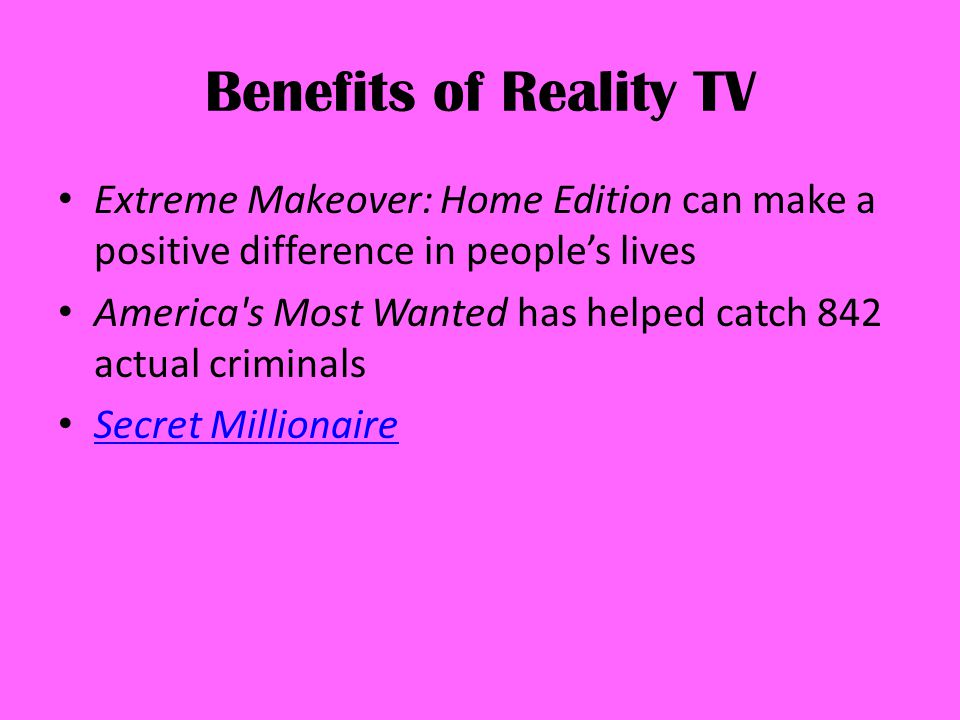 negatives of reality tv
