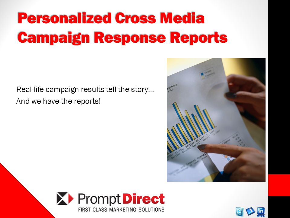 Personalized Cross Media Campaign Response Reports Real-life campaign results tell the story… And we have the reports!