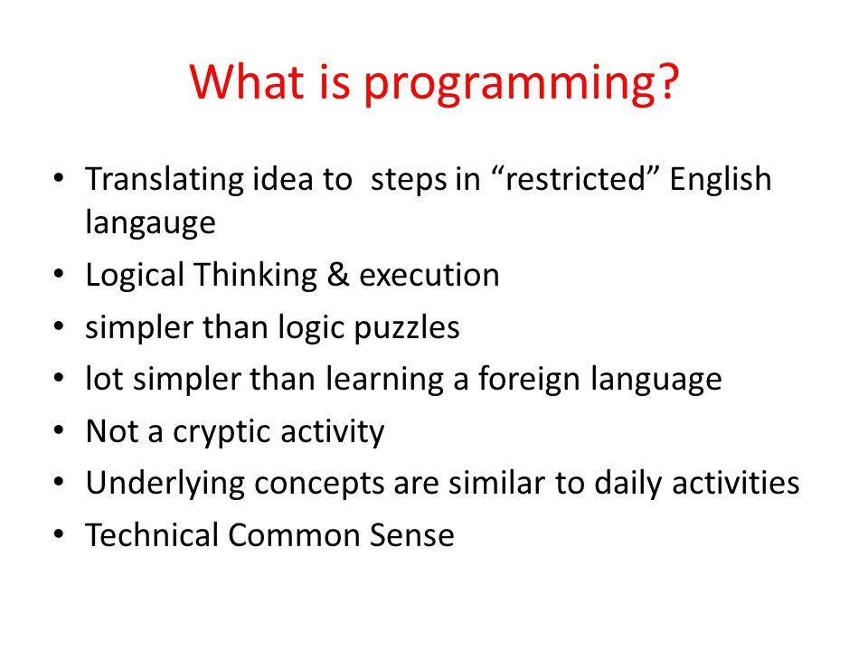 What is programming.