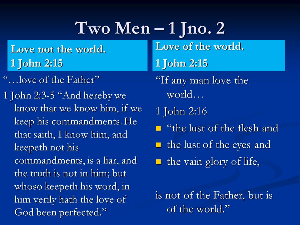 Two Men – 1 Jno. 2 Love not the world.