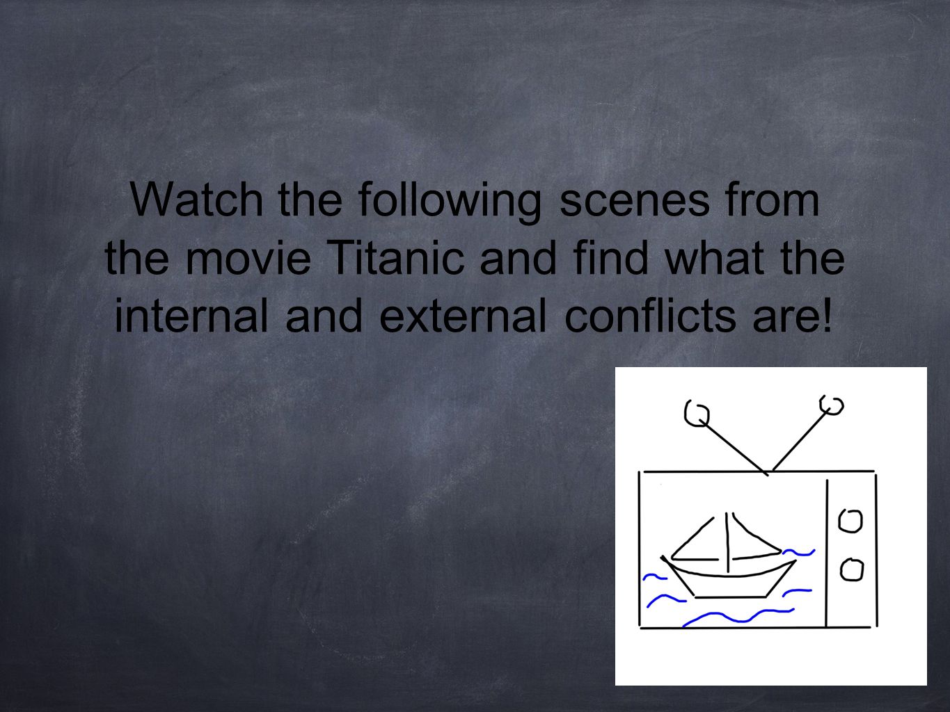 Watch the following scenes from the movie Titanic and find what the internal and external conflicts are!