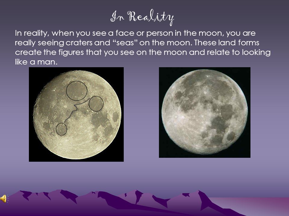 Different Types of Moons Many people see a face on the side of crescent moons.