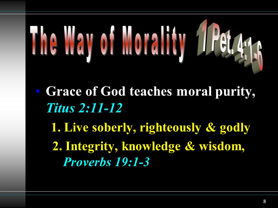 8 Grace of God teaches moral purity, Titus 2: