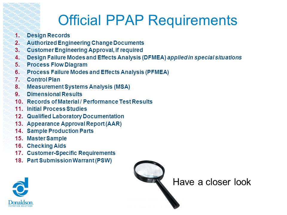 Ford customer specific requirements ppap #7