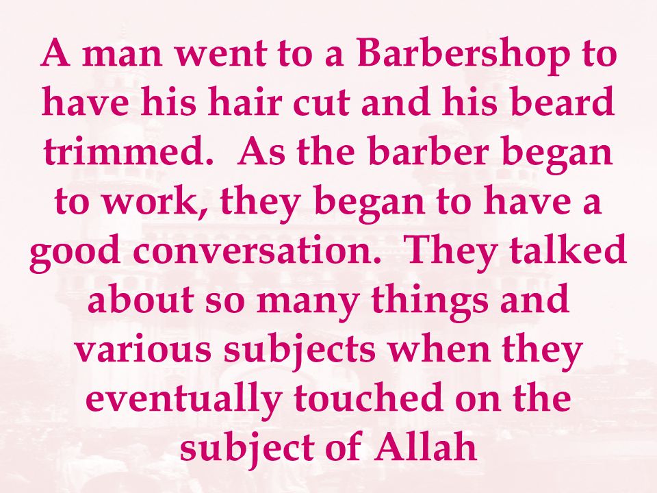A man went to a Barbershop to have his hair cut and his beard trimmed.