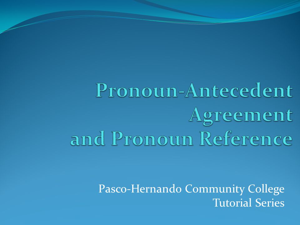 Pasco-Hernando Community College Tutorial Series
