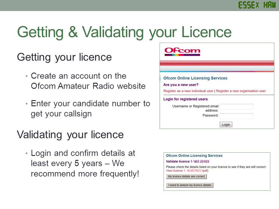 How To Validate Your Amateur Radio Licence
