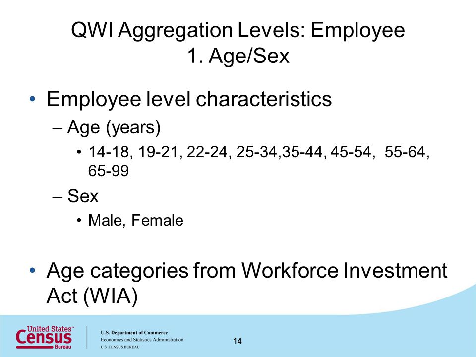 QWI Aggregation Levels: Employee 1.