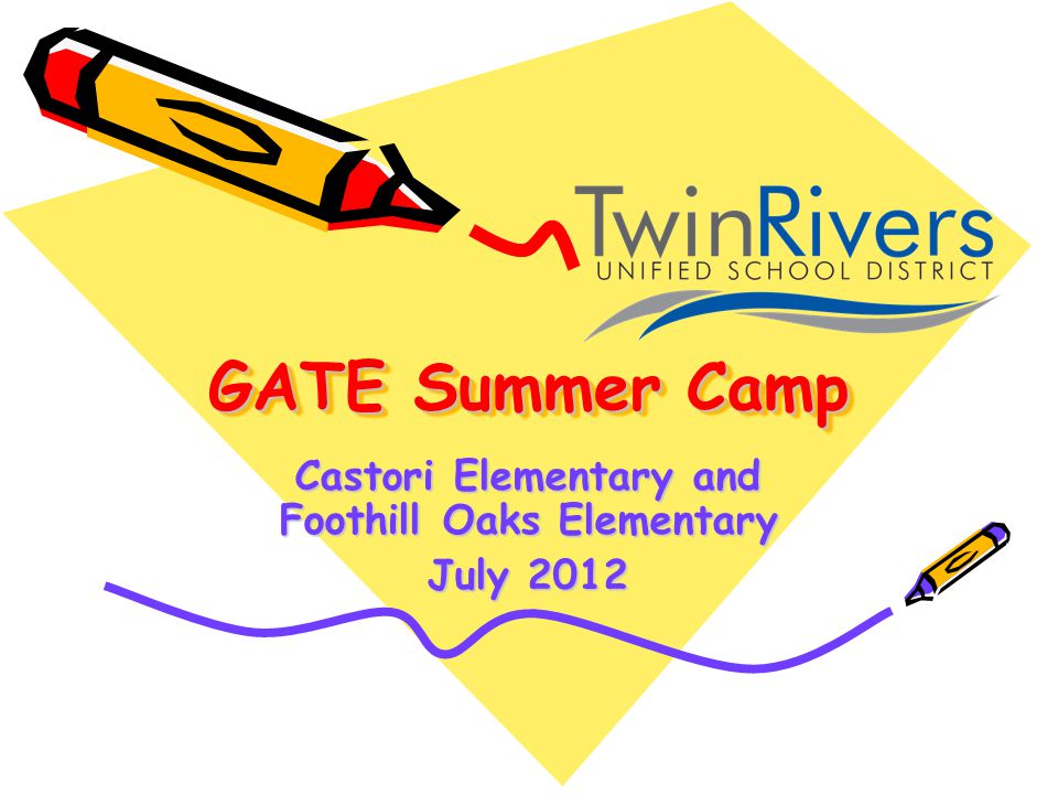GATE Summer Camp Castori Elementary and Foothill Oaks Elementary July 2012