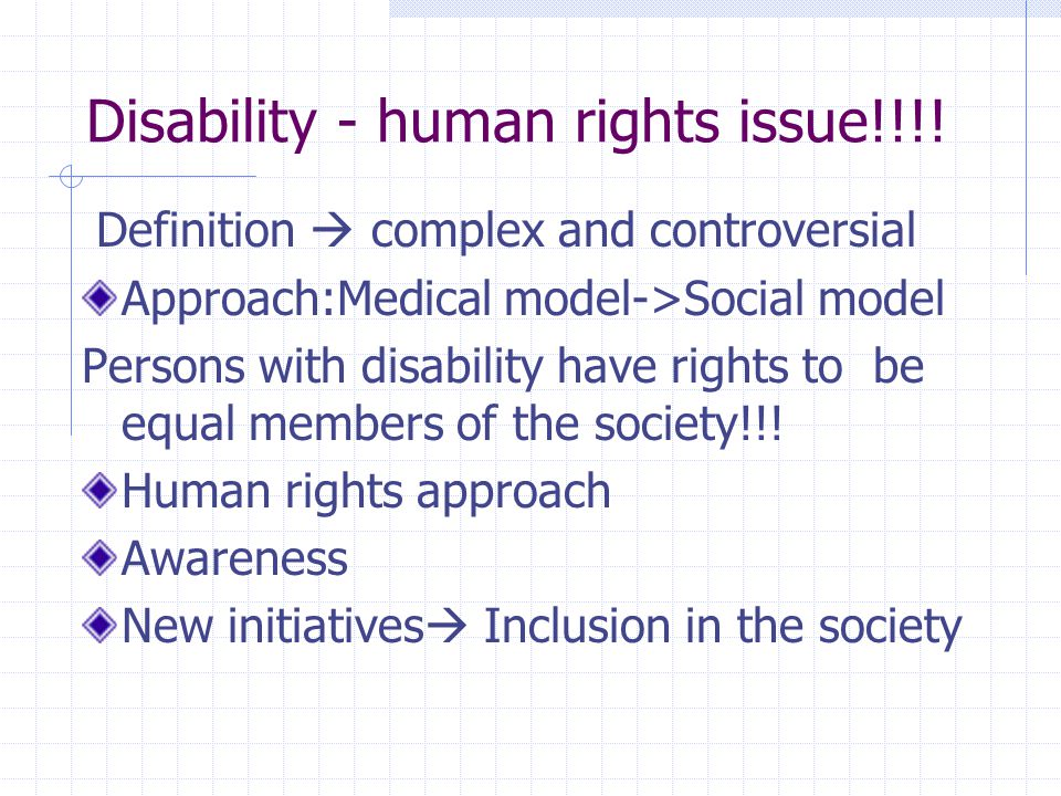 Disability - human rights issue!!!.